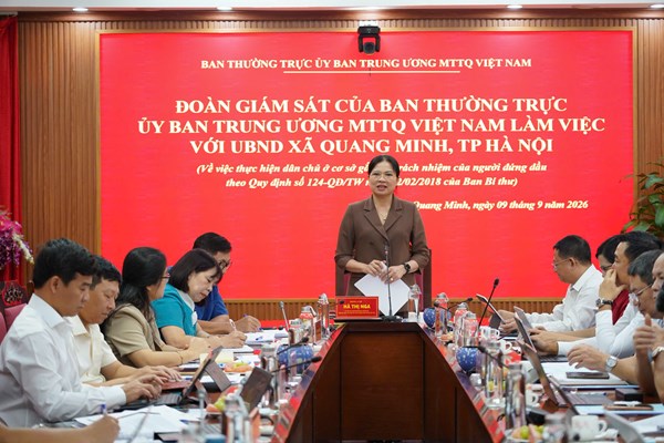 Phó Chủ tịch - Tổng Thư ký Hà Thị Nga: Dân chủ phải được thực hiện thực chất, tránh dân chủ hình thức